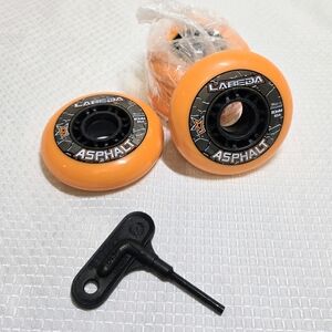 Labeda Asphalt Outdoor Inline Wheels Roller Hockey 80mm Orange 85A Outdoor 4 Pk